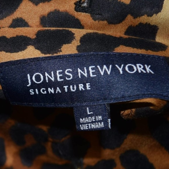 JONES NEW YORK VTG Leopard print double sided  black coat Women's size Large - Picture 3 of 8